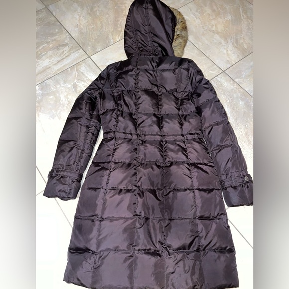 Michael Kors Brown Puffer Faux Fur Hooded Coat - Picture 4 of 10